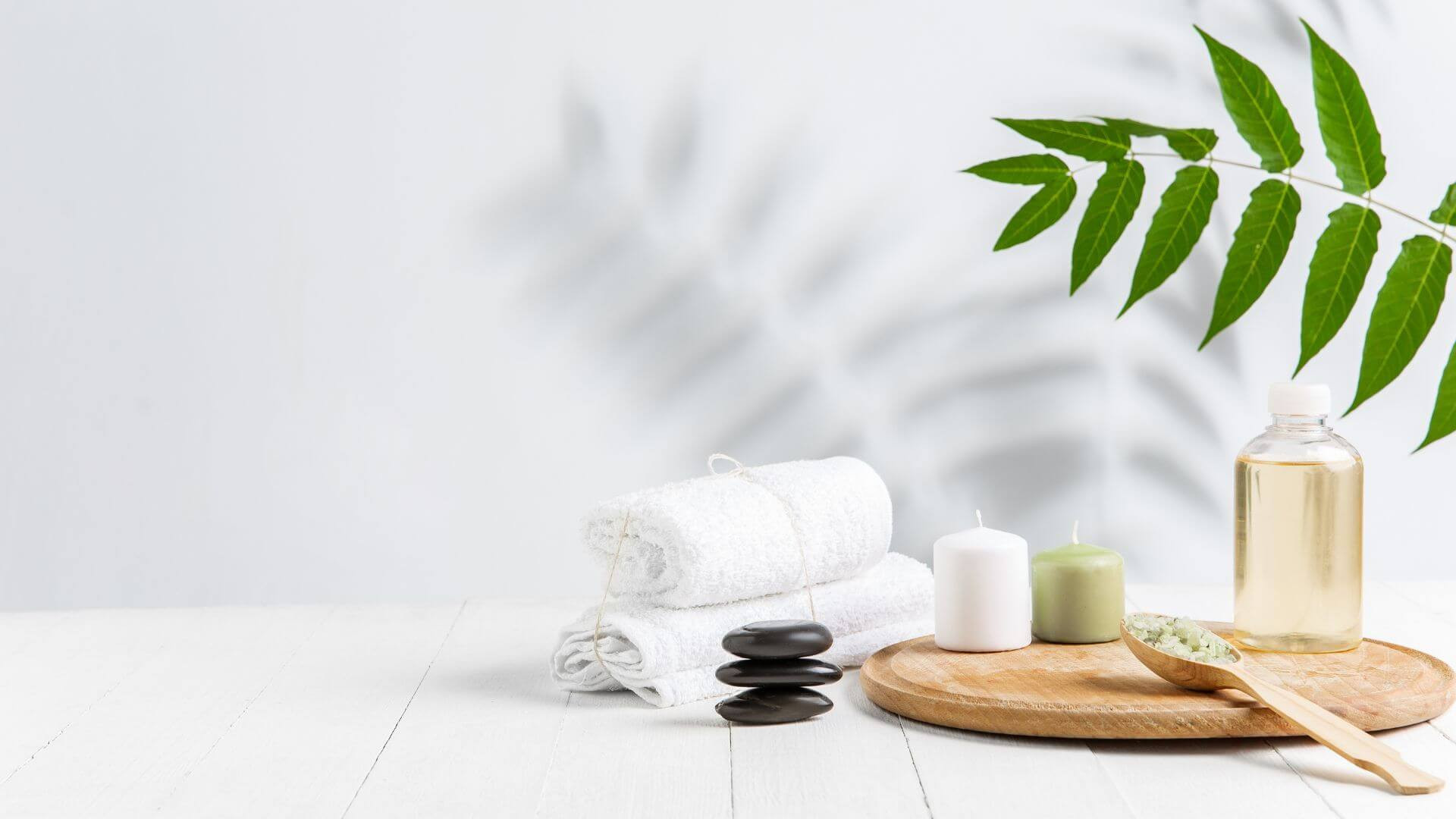Authentic Thai Spa setting with towels and oils in Koramangala
